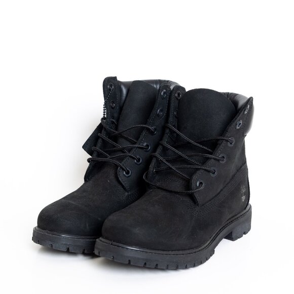 Timberland Premium 6-Inch Waterproof Boot Black Nubuck Leather NEW - Picture 3 of 13